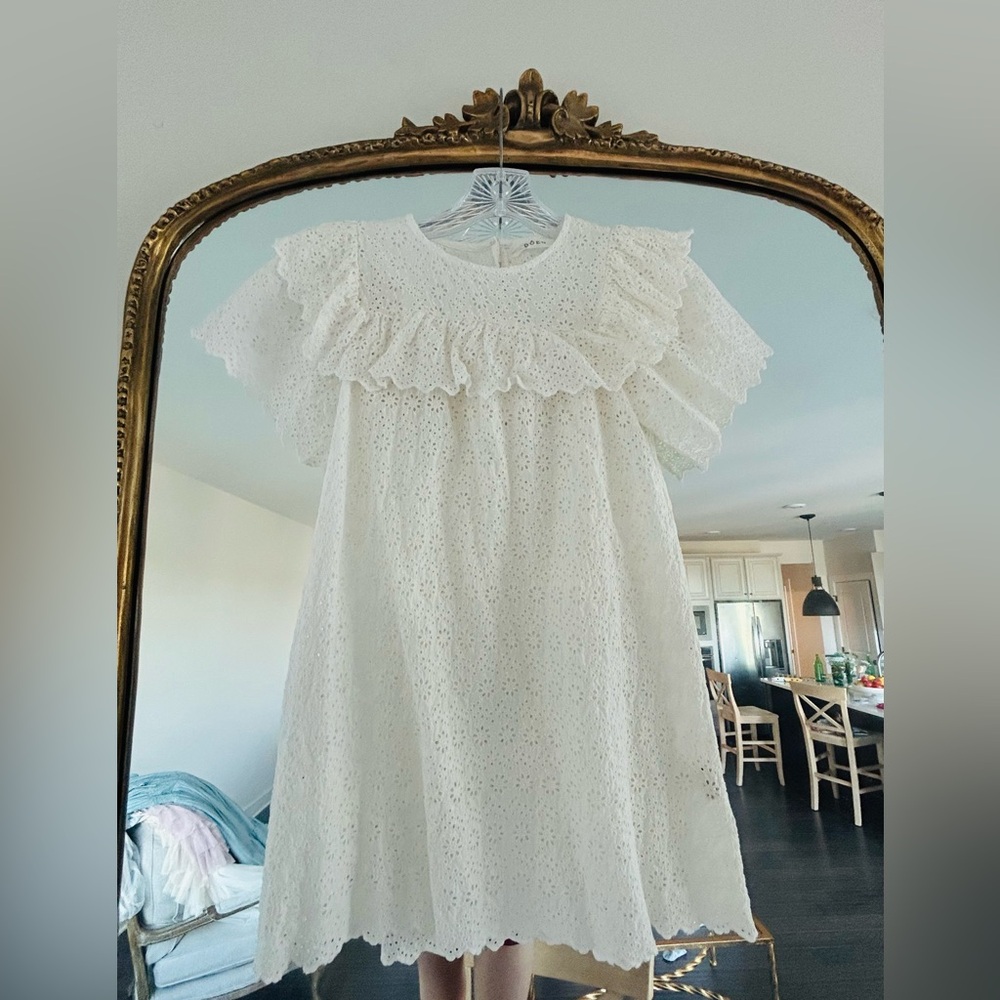 DÔEN Girl’s White Eyelet Dress Size 10